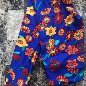 Lularoe One Size OS Leggings blue Orange
